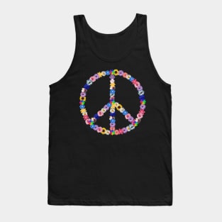 Floral Peace Sign Tank Top